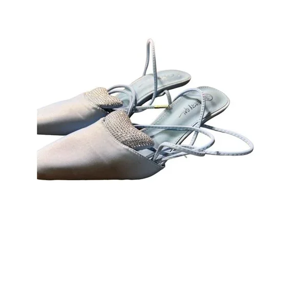 Nasty Girl Blue Gladiator Heels Women Size 5 - Picture 2 of 13